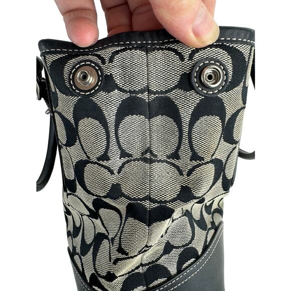 Y2K Era Coach Shoulder Bag Iconic Black and Gray Monogram Print Purse - Picture 12 of 16